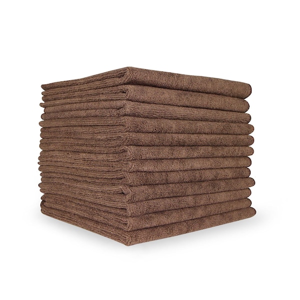 Monarch Smart Choice Microfiber Cloths 16x16 49gm Brown - 12 Pack M915100BR - main